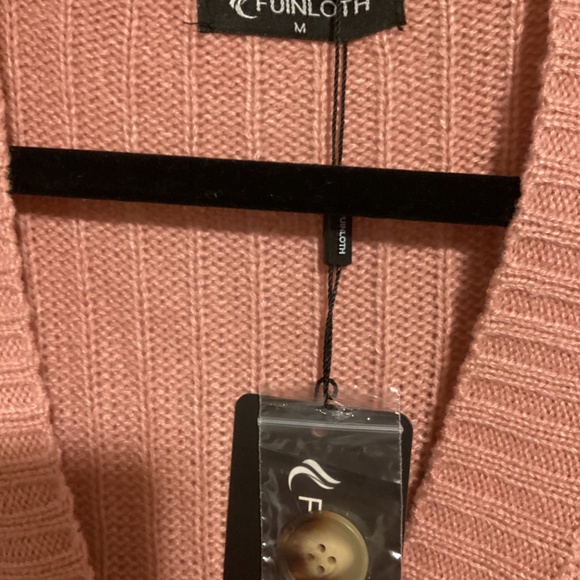 Fuinloth button up cardigan, pink, size medium, NWT - Picture 2 of 7